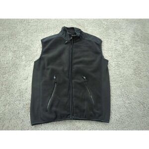 Polar Edge Vest Mens Medium Black‎ Full Zip Pockets Fleece Outdoor